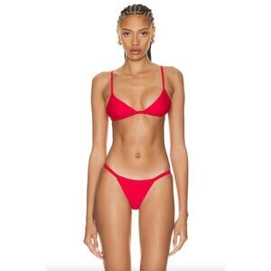 Matteau Swim PETITE Bikini Top - Red - Classic Triangle - Adjustable - C/D Cup